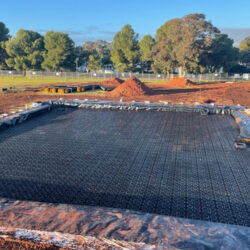 landcaped areas with ride on mowers